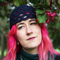 Metallic Midnight Blue Cosmos Judith Cap