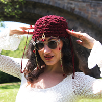 Abundance Gold and Pomegranate Judith Cap