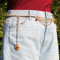 Abundance Hamsa Cascading Pomegranate Seed Vintage Restored Belt