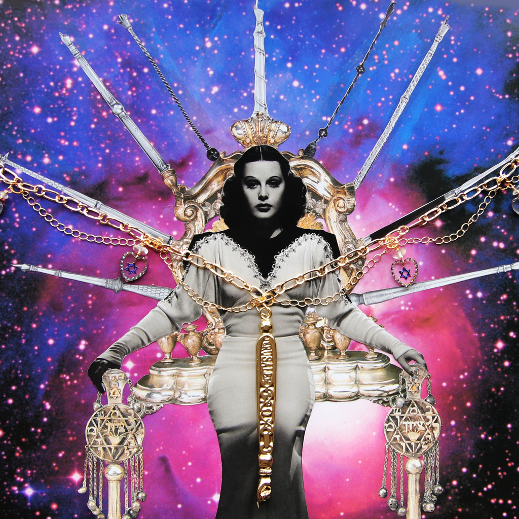 Jewish Icons ✡ Hedy Lamarr Cosmic Throne of Yads Original Collage Artwork