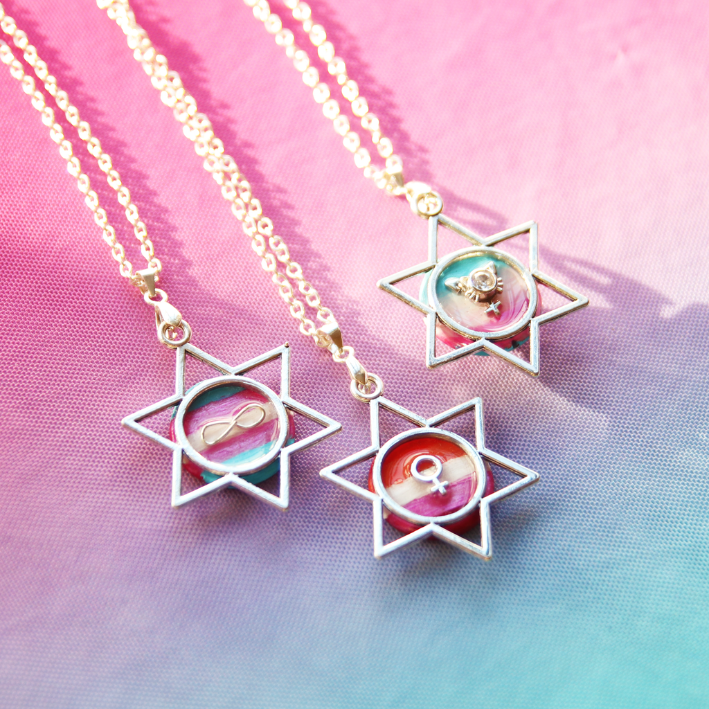 Custom Pride Magen David Necklace