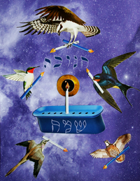 Light the Candles Happy Chanukah Cards (Hebrew and English)