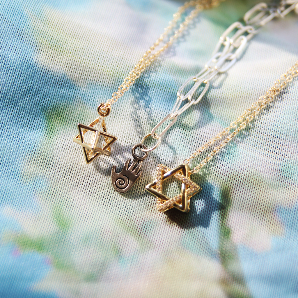 Silver Spiral Mini Hamsa Necklace