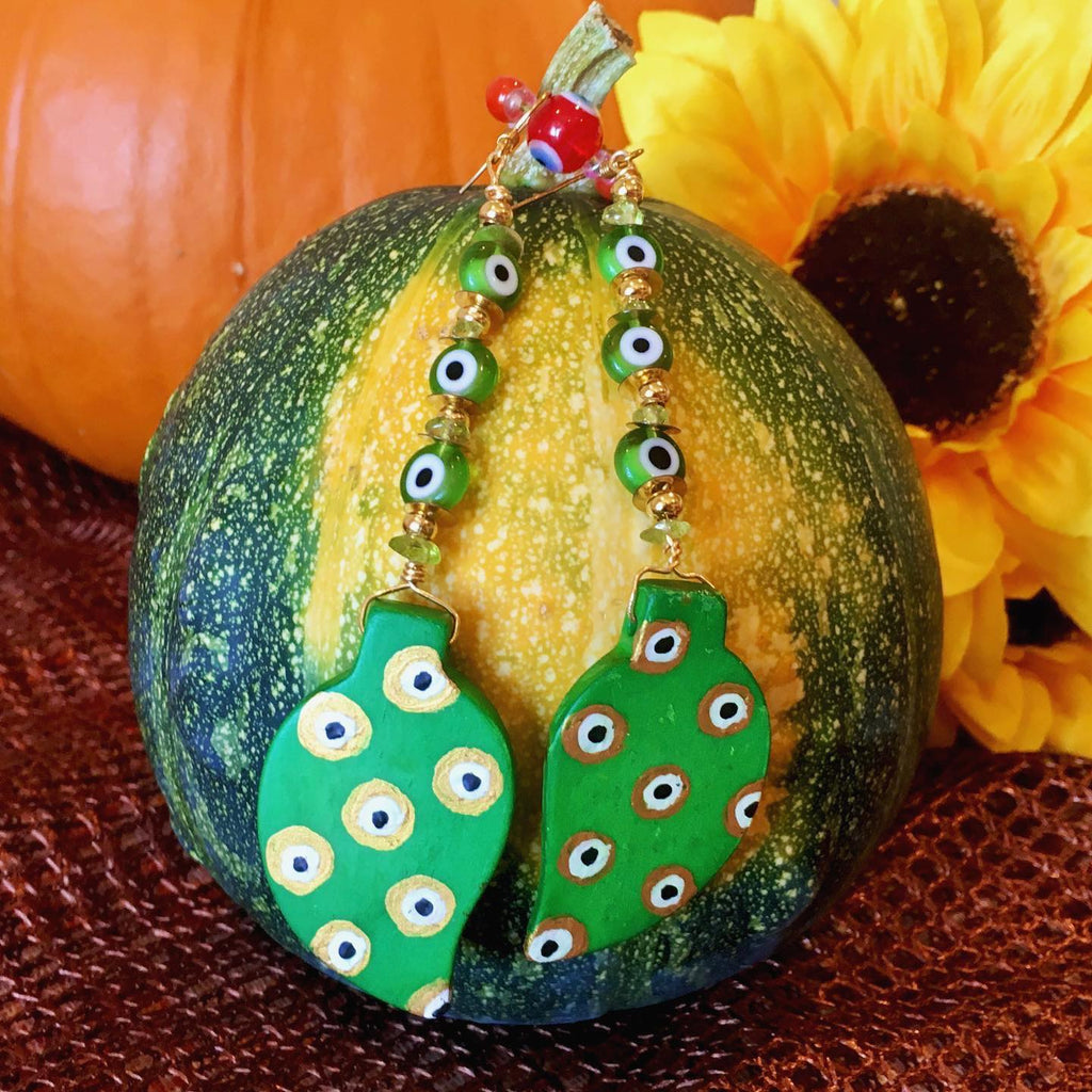 Green With Envy Verdant Ayin Climber Earrings