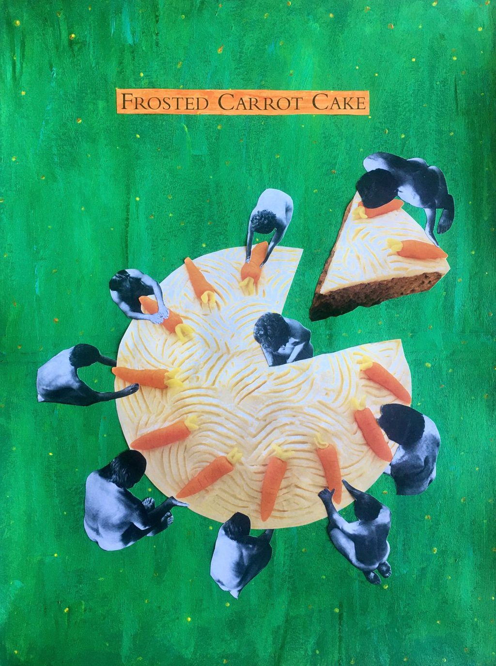 Frosted Carrot Cake Hand-Painted Analogue Collage