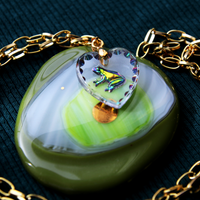 Fierce Frogs Glass Heart Passover Protection Amulets