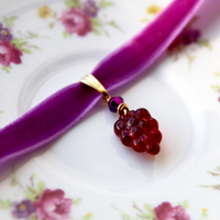 Glass Grape Pendant Purple Choker Necklace