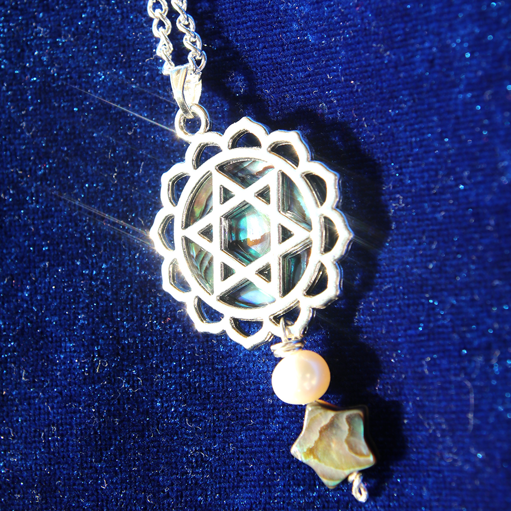 LAST ONE! Abalone Sea Star Silver Mayim Magen David Necklace