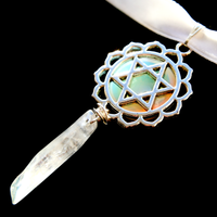 Opal and Ice Reversible Floral Magen David Choker
