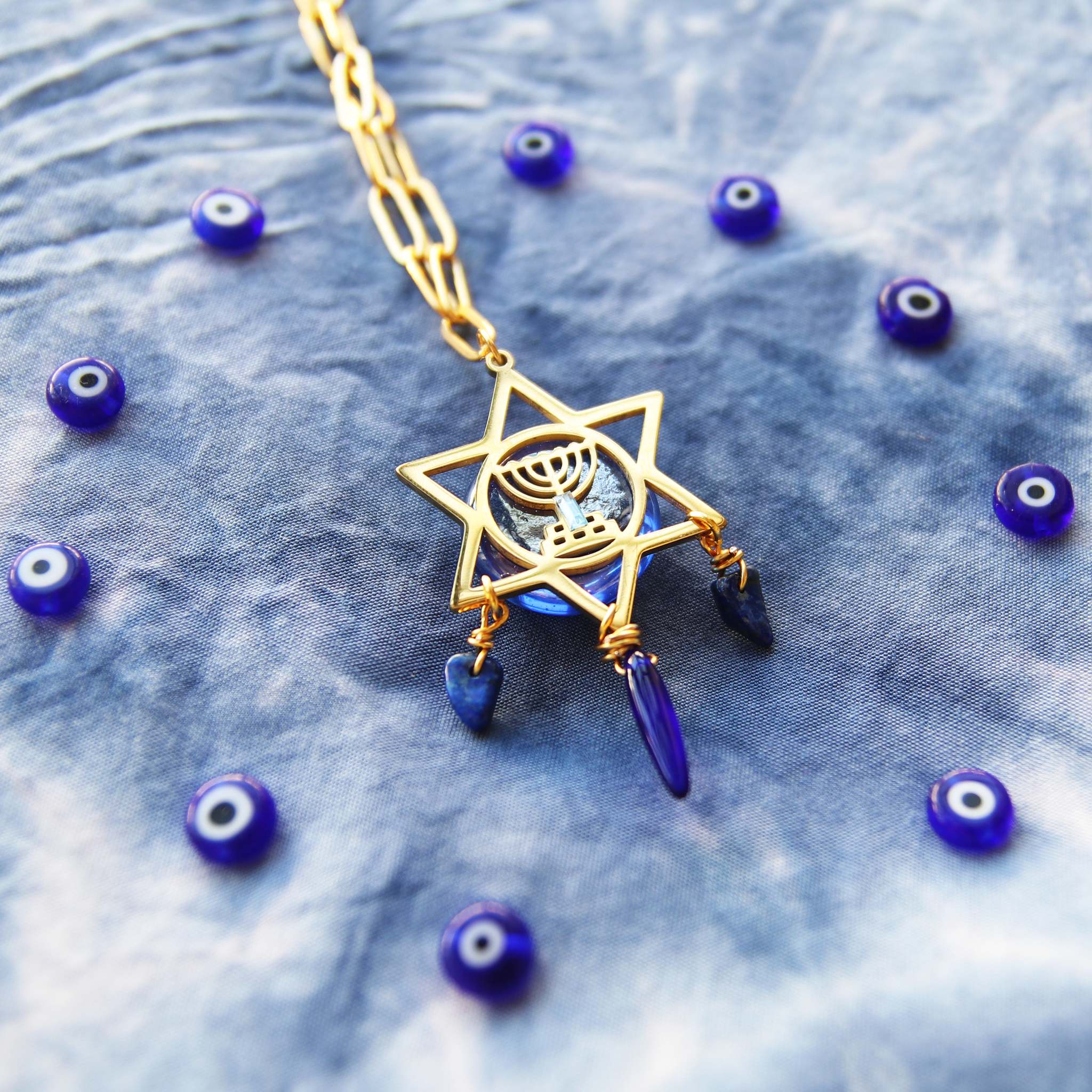 Gold magen sales david necklace