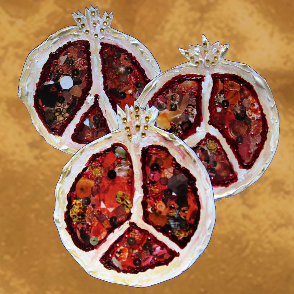 Trio of Gemstone Pomegranates Print